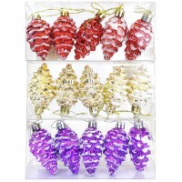 Новогодняя игрушка "Заснеженная шишка", 75 мм