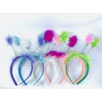 Обруч с пухом микс