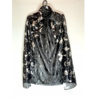 Плащ с ведьмами серебряный