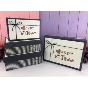 Подарочная коробка "Happy BDay" синяя 4 шт. Подарочная коробка "Happy BDay" синяя 4 шт.