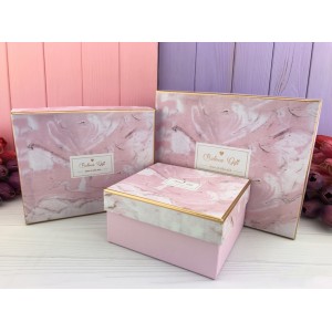 Подарочная коробка "Marble" розовая 3 шт. Подарочная коробка "Marble" розовая 3 шт.