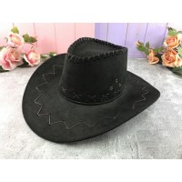 Шляпа «Ковбой» чёрный замш большая