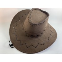 Шляпа ковбой замшевая темно-коричневая большая