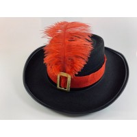 Шляпа мушкетера большая черная