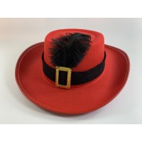 Шляпа мушкетера маленькая красная