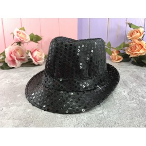 Шляпа пайетка чёрная Шляпа пайетка чёрная