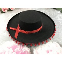 Шляпа «Сомбреро большой» с красными бубонами