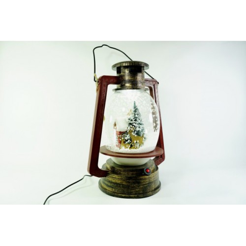 Старинный фонарь (сыпется снег, играет мелодия, светится)