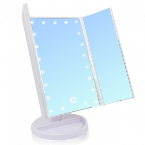 Зеркало для макияжа с подсветкой прямоугольное тройное Large LED Mirror