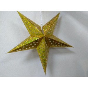 Бумажная желтая звезда для декора 60 см