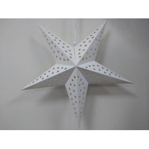 Бумажная белая звезда для декора 60 см