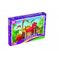 Пазли 22803,  30 ел. (12 шт.) Лео, "Динозаврики", в кор-ці 28-19,5-3,8см