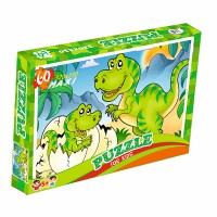 Пазли 217-12,  60 ел. (12 шт.) Лео, "Динозаврики", в кор-ці 28-19,5-3,8см