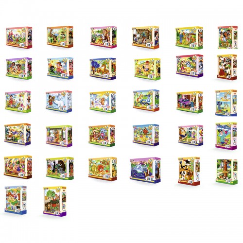 Пазли 54 ел. "MINI", LEO LUX "Улюблені мультфільми", 32 шт в блоці, 12 блоків в упаковці