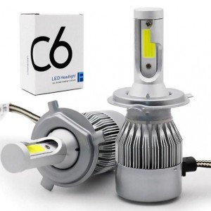 Светодиодные лампы для фар автомобиля C6 H4 белая коробка