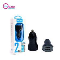 Автомобильный адаптер в прикуриватель Sertec ST-217  USB Lightning  Black/White