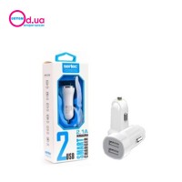 Автомобильный адаптер в прикуриватель Sertec ST-221 Micro USB Black/White