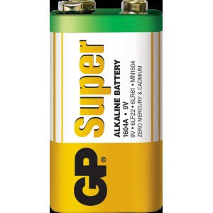 Батарейка GP Super Alkaline 1604A/6LF22, 6LR61, 522 Батарейка GP Super Alkaline 1604A/6LF22, 6LR61, 522