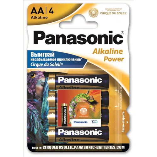 Батарейка Panasonic ALKALINE POWER AA BLI 4 Sticker Cirque du Soleil