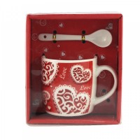 Чашка с ложечкой в подарочной упаковке Love (BHLA-080)