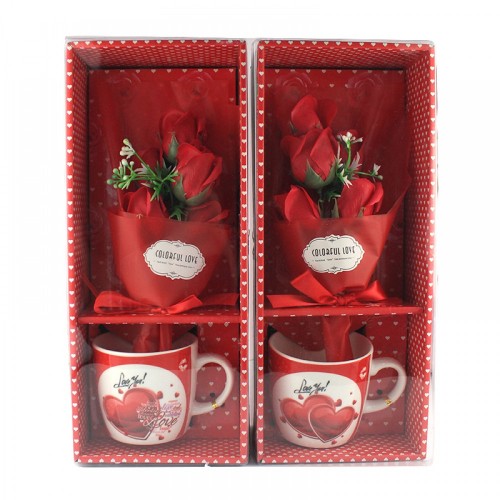 Подарочный набор букет роз в чашке Love (BHXLG-585)