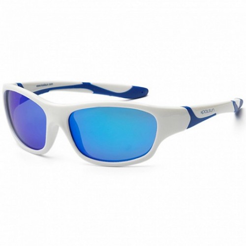 Детские солнцезащитные очки Koolsun бело-голубые серии Sport 6+