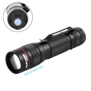 Фонарь Police B518-XPE, ЗУ micro USB, встроенный аккумулятор, zoom, зажим, Box Фонарь Police B518-XPE, ЗУ micro USB, встроенный аккумулятор, zoom, зажим, Box