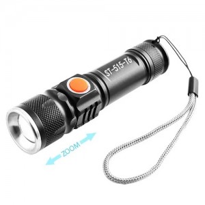 Фонарь ST-515-T6, ЗУ USB, встроенный аккумулятор, zoom, ремешок на руку Фонарь ST-515-T6, ЗУ USB, встроенный аккумулятор, zoom, ремешок на руку
