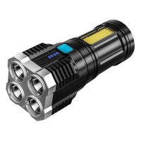 Фонарь X509-4LED+COB, ЗУ micro USB, встроенный аккумулятор