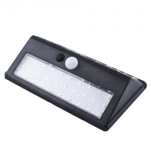 Настенный уличный светильник XF-6012-30SMD, 1x18650, PIR+CDS, солнечная батарея