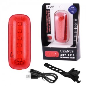 Велофонарь AQY-0116-6SMD, красный, ЗУ microUSB, встроенный аккумулятор Велофонарь AQY-0116-6SMD, красный, ЗУ microUSB, встроенный аккумулятор