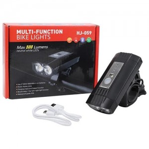 Велофонарь HJ-059-2T6+SMD, METAL, индикатор заряда, Waterproof, встр. аккум., ЗУ micro USB Велофонарь HJ-059-2T6+SMD, METAL, индикатор заряда, Waterproof, встр. аккум., ЗУ micro USB