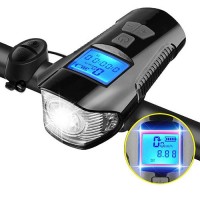 Велозвонок + компьютер + фара XA-585-T6+2LED, выносная кнопка, Waterproof, аккум., ЗУ micro USB