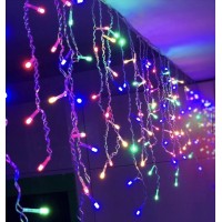 Гирлянда бахрома LED 300, RGB, прозрачный провод