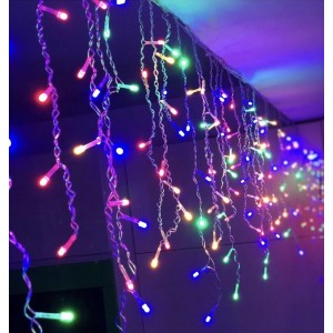 Гирлянда бахрома LED 300, RGB, прозрачный провод Гирлянда бахрома LED 300, RGB, прозрачный провод