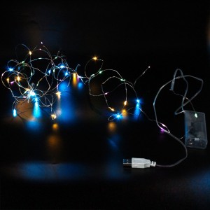 Гирлянда Капля росы на медной проволоке на батарейках и USB Led 50, 5 м, RGB Гирлянда Капля росы на медной проволоке на батарейках и USB Led 50, 5 м, RGB