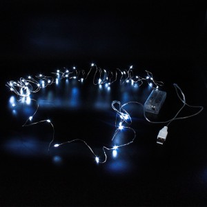 Гирлянда Капля росы на медной проволоке на батарейках и USB Led 50, 5 м, холодный белый W Гирлянда Капля росы на медной проволоке на батарейках и USB Led 50, 5 м, холодный белый W