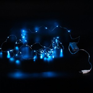 Гирлянда Капля росы на медной проволоке на батарейках и USB Led 50, 5 м, голубой Гирлянда Капля росы на медной проволоке на батарейках и USB Led 50, 5 м, голубой