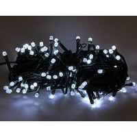 Гирлянда Нить LED 300 холодный белый, черный провод, кристалл