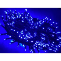 Гирлянда Нить LED 400, синий, черный провод