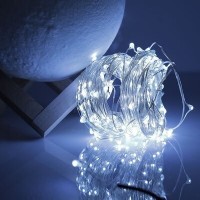 Гирлянда Нить Роса на медной проволоке  LED 200, холодный белый, от батареек 3/AA, 2 режима, 20 метров