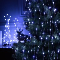 Гирлянда Нить Роса/Конский хвост на медной проволоке Led 200, холодный белый, 20 х 1.5M