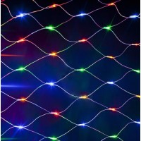 Гирлянда Сетка Led 200, RGB, прозрачный провод 2M на 2M