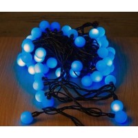 Гирлянда Шарики Led 40, 2,3 см, синий, черный провод