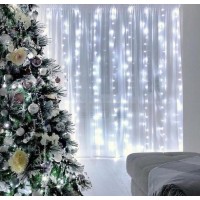 Гирлянда Штора Led 425, холодный белый, 3x2.5м, 220В, блок питания, 8 режимов, режим полной остановки RD-230
