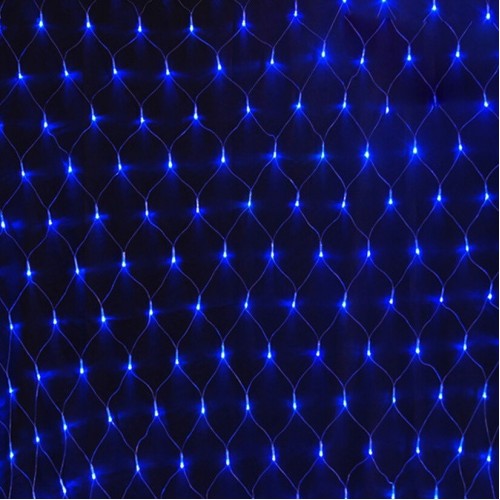 Гирлянда Сетка LED 120 синяя, прозрачный провод, 1.5 m на 1.5 m
