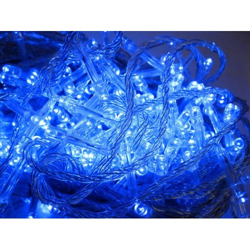 Гирлянда Нить LED 500 синяя, прозрачный провод