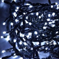 Гирлянда Уличная Нить LED 200, холодный белый, черный провод, Flash Гирлянда Уличная Нить LED 200, холодный белый, черный провод, Flash