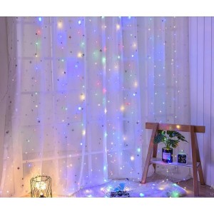 Гирлянда Штора на медной проволоке LED 160, 2M на 2M, RGB, соединитель