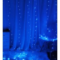 Гирлянда Штора на медной проволоке LED 160, 2M на 2M, синий, соединитель